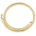 Gouden titaniumstalen platte NK-schakelketting met karabijnsluiting voor heren - 5mm*50cm / Goud