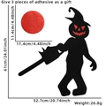 Halloween pumpkin chainsaw monster wall sticker 61cm height dimensions with 3 adhesive pads - Pumpkin Head Chainsaw Style