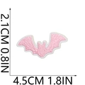 Pink bat embroidery patch dimensions 2.1cm x 4.5cm with detailed polyester stitching - No. 46