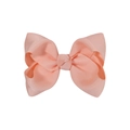 Pink grosgrain ribbon bow hair clip for girls with elegant textured bubble flower design - Pink