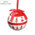 7.2cm Christmas foam ball ornament with red tree pattern and 'Merry Christmas' text - White Base Christmas Tree Ball