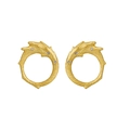 Unregelmäßige goldene Ohrstecker mit funkelnden Strasssteinen und gebürsteter Textur - 925er Silber / Gold