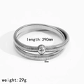 390mm silver stainless steel snake chain bracelet with 8mm width and magnetic clasp - Silver (TB7193-S)