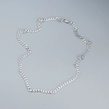 Minimalistische 925 Sterling Silber Panzerkette Halskette mit poliertem Metall-Finish - 925er Silber / Weißgold