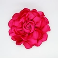 Handgefertigte dunkelrosa Satinrose als Accessoire für Haarspangen oder Broschen - Dual Use (Brosche/Haarspange) / Fuchsia