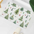 Zerbino natalizio con alberi verdi festivi e decorazioni rosse antiscivolo - 40x60cm / Alberi di Natale Classici