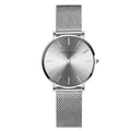 Hannah Martin silver mesh watch with minimalist sunray dial and quartz movement - Silver