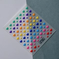 Stickers à ongles 5D cœurs colorés avec dégradé arc-en-ciel et texture en relief - Cœur d'Amour Coloré (TS-012)