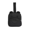 Simpatica borsa a mano in tessuto oxford a forma di orso nero con orecchie da cartone - Nero