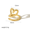 Irregular 18k gold heart-shaped open stainless steel ring with 12mm and 16mm dimensions - Mini Exquisite Hollow Heart Style (TR4306)