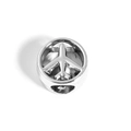 Close-up of silver alloy aircraft charm bead with hollow design for DIY jewelry - Airplane