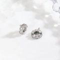 Macro detail of silver plated spacer bead with sparkling cubic zirconia for DIY jewelry - Ring Connector / Silver (DMK861P)