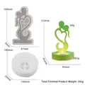 DIY silicone mold for couple kissing candle holder and round base kit with resin finished piece - Couple Kissing 01 + 3D Base