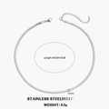 Silver stainless steel snake chain necklace with lobster clasp and heart charm - 40+5CM Length, 3mm Width / Steel
