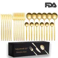 24-piece golden stainless steel cutlery set with spoons, forks, knives and gift box - 24-Piece Set / Gold