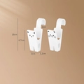 Set of 2 white cat face utility clips with hooks for multi-purpose kitchen storage - Cartoon White Clip with Hook (4929)