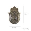 Bandeja de cerámica mano de Fátima en negro y dorado con medidas 16cm x 11,5cm - Bandeja Mano de Fátima Negra (Estilo A)
