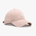 Pink baseball cap with white H letter embroidery in a classic six-panel canvas design - Pink