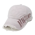 Detail of the distressed brim and purple cotton twill fabric with ROSE embroidery - M (56-58cm) / ROSE Lettering Embroidery / Dusky Pink