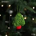 Addobbo per l'albero di Natale all'uncinetto fatto a mano, verde e rosso, altezza 9,5 cm - Albero di Natale