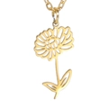 Minimalist 18k gold plated stainless steel daisy flower pendant necklace for women - Gold Color Chrysanthemum