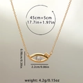 Collier soleil avec œil maléfique doré, pendentif en zircon et chaîne ajustable - Œil