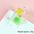 Resin ice popsicle pendant with mixed fruit slices including lemon and kiwi, 6.5cm long - Apple & Pineapple
