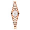 Montre élégante pour femme en or rose avec strass et cadran en nacre véritable - Or rose