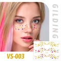 Metallic gold and purple butterfly freckle tattoo stickers for face makeup, style VS-003 - VS003 (Gold Colorful Butterfly)