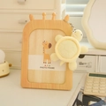 Luminous turtle plush keychain in pale yellow on a wooden giraffe photo frame décor - Pale Yellow Style (Style 39) / 10cm