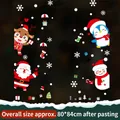 Cartoon Christmas wall stickers with Santa, reindeer and snowman decals, 80x84cm set - YCSD042 Happy Christmas Little Friends