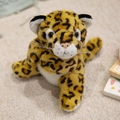 Cute plush leopard snap bracelet for kids with soft leopard print fur and white belly - Yellow Leopard / 18cm