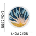 Detailed macro view of 6.4cm round sun flower embroidered iron-on patch for clothes - No.1 Round Abstract Flower