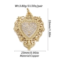 Golden heart pendant with clear zircon inlay and specific size and weight measurements - Ysn014-01 / 18K Gold