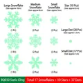 Tableau des tailles pour 64 autocollants de Noël flocons de neige et étoiles - BQ030 Flocon de Neige Lumineux Amélioré (Statique) / Combo de Flocons de Neige Étoiles Et Points