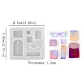Silicone resin mold for tags and glasses shapes with glittery purple finished samples - Square Glasses Pendant