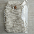 Natural jute cotton soap mesh bag with drawstring and wooden bead for foam lathering - Light Coffee Bead/Single/OPP Bag
