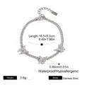Silbernes Schmetterlingsarmband aus Edelstahl mit funkelnden Zirkonia auf feiner Kette - Silber Schmetterling Design Stil