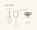 Elegant S925 sterling silver geometric double-loop earrings with D-color moissanite accents - 0.16ct+0.16ct / White