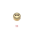 Detail of gold mirror stainless steel bead featuring a cool sunglasses emoji engraving - Expression 11