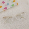 Kids cream cat-eye sunglasses with UV 400 protection and modern retro jelly frame - Jelly White Clear Lens