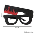 Halloween feestbril van zwart vilt met rood glitter bloed kroon ontwerp, maat 16x11cm - Keukenmes