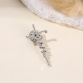 Silver faith word cross brooch with polished finish and butterfly pin clasp for medical staff - Faith Cross Silver