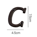 Lettera C rustica in ghisa nera per targhe fai-da-te, 7,5cm x 4,5cm con fori di montaggio - Lettera in Ghisa-C