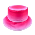 Dettaglio di un cappello da pescatore sfumato rosa con design piatto e tessuto durevole - Taglia unica / Sfumato Rosa Rosso