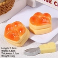 Miniature resin cat paw bread charms with dimensions 1.9x1.8x1.1cm for DIY crafts - Cat Paw Bread