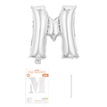 32 Zoll Silber Buchstabe M Folienballon für Geburtstagsparty Deko mit Verpackung - Buchstabe M / Silber
