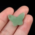 Green natural aventurine stone butterfly pendant charm with pre-drilled hole - Green Aventurine