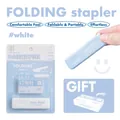 Mini grapadora plegable blanca portátil con juego de 1000 grapas de tamaño 10# - Blanco) [grapadora Plegable]