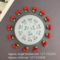 13-cavity cherry silicone mold for resin and fondant cake decorating with leaf detail - 13-Hole Cherry Mold